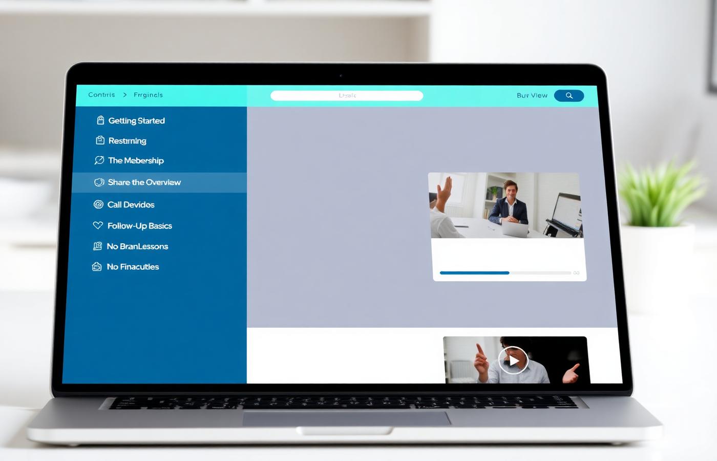 Online training dashboard for a travel business